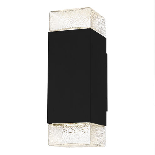 Saxton LED 14 inch Matte Black Outdoor Wall Lantern, Medium