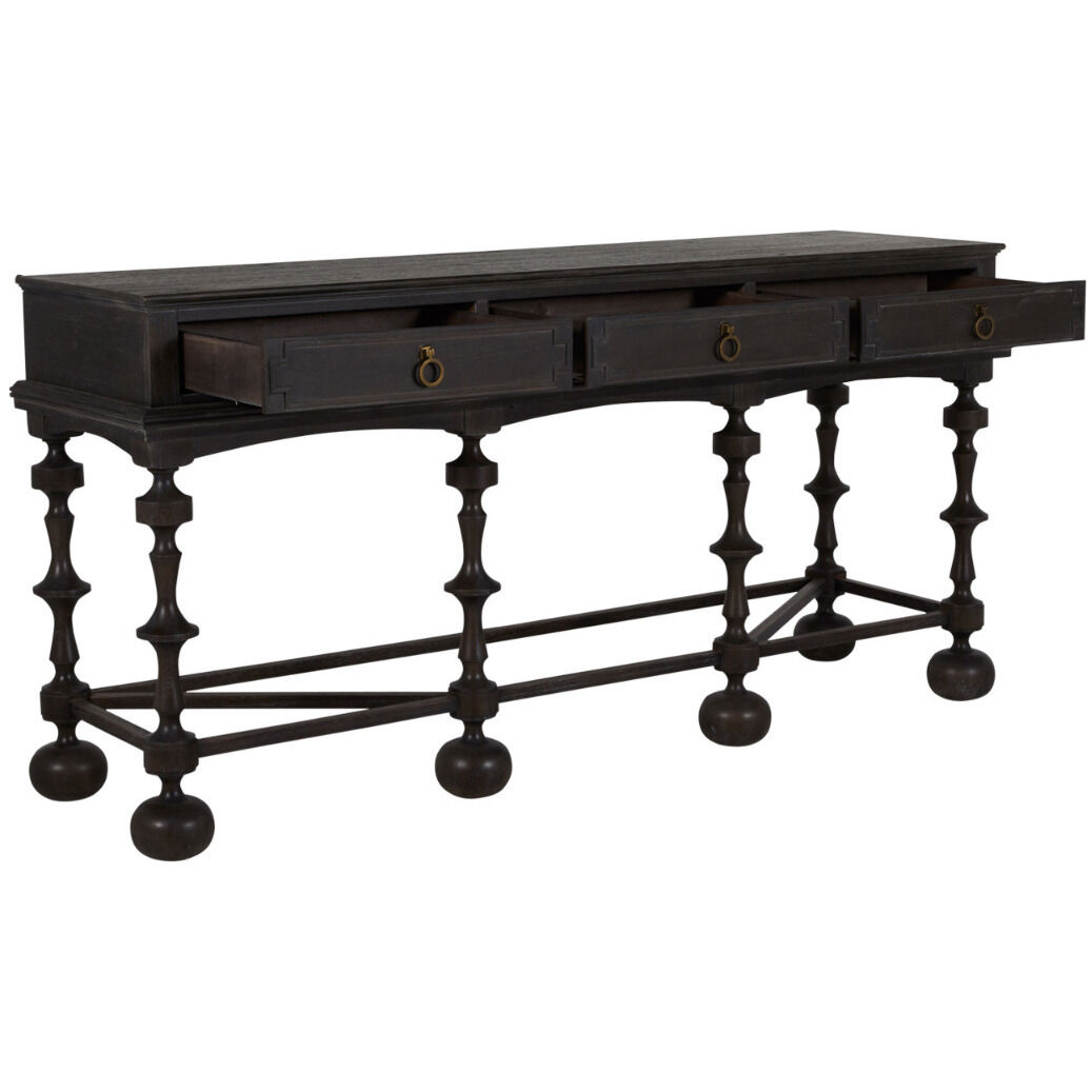 Arrington 76 X 21 inch Cerused Ash / Antique Brass Console Table