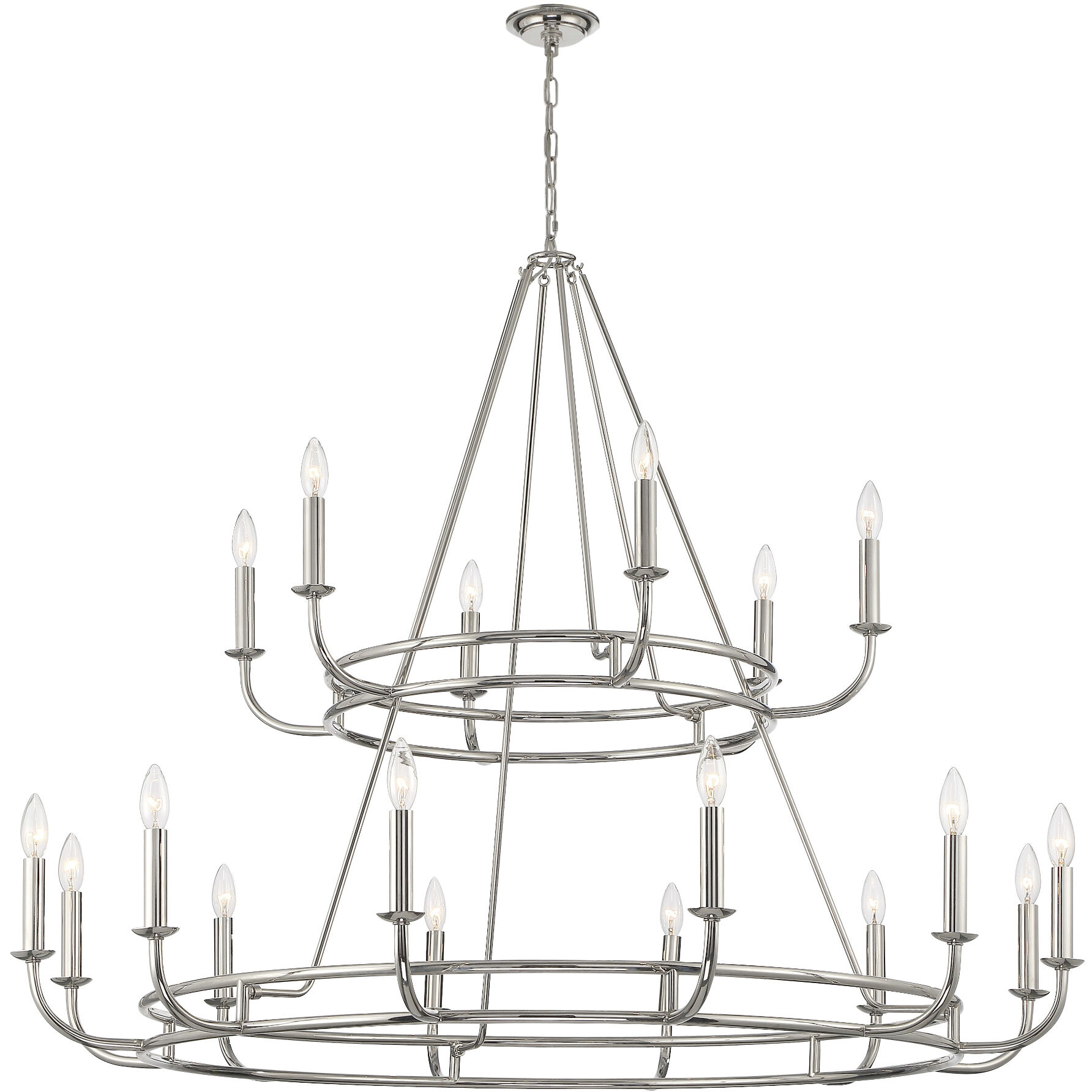 Bailey 18 Light 48 inch Polished Nickel Chandelier Ceiling Light
