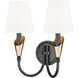 Claudelle Wall Sconce Wall Light in Matte Black and Modern Gold