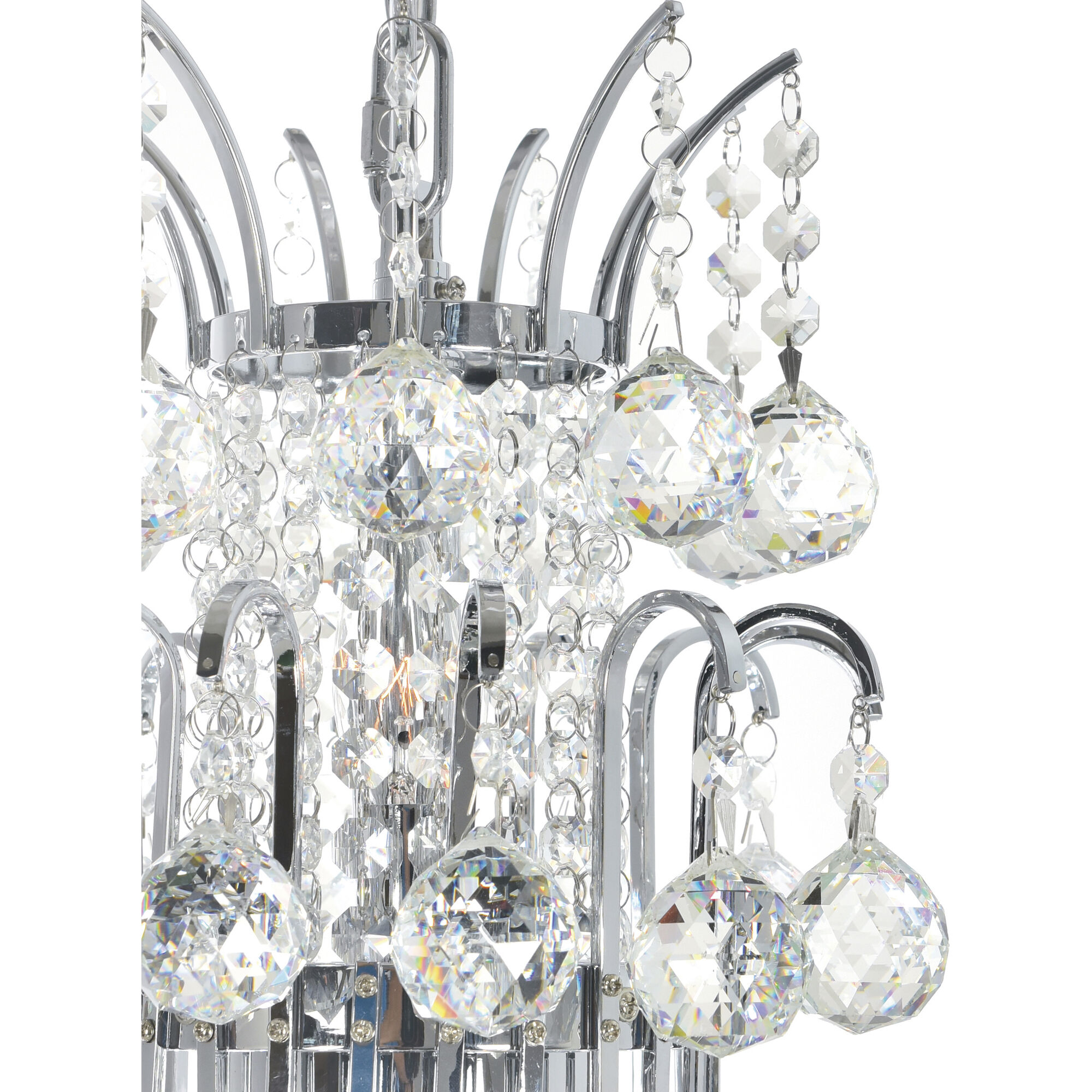Princess 8 Light 20 inch Chrome Down Chandelier Ceiling Light
