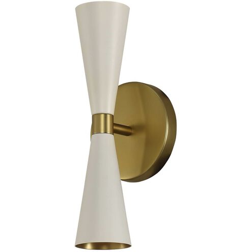 Milo Wall Sconce Wall Light in White and Vintage Brass