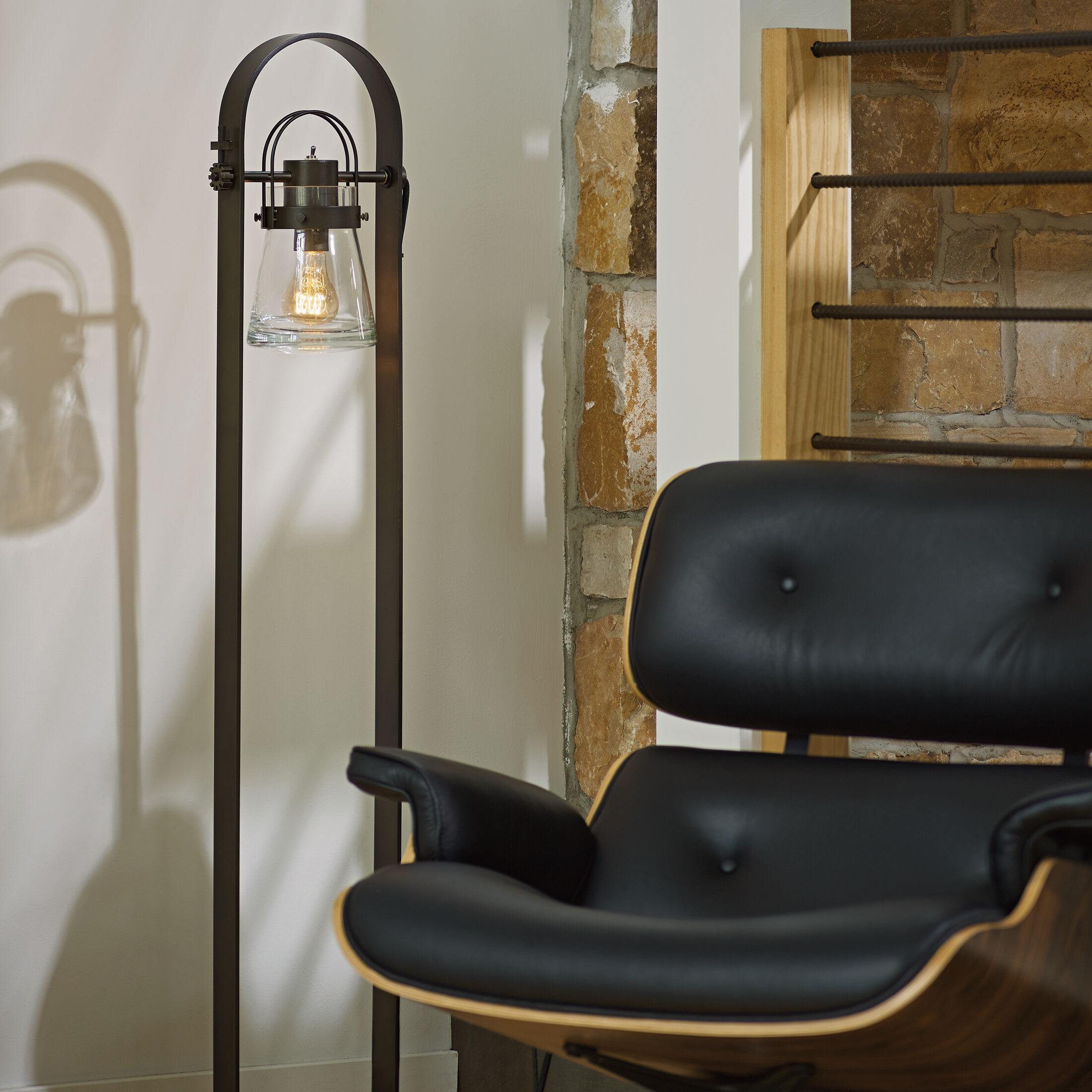 Erlenmeyer 51 inch 60 watt Dark Smoke Floor Lamp Portable Light