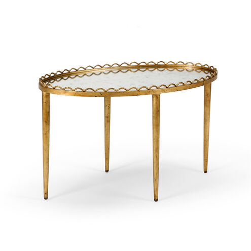 Chelsea House 30 X 18 inch Antique Gold Leaf/Antique Cocktail Table