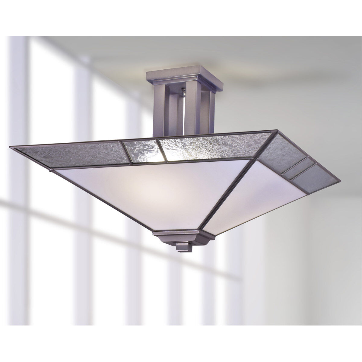 Springdale 2 Light 20 inch Satin Nickel Flush Mount Ceiling Light