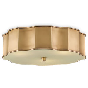 Wexford 3 Light 19.25 inch Antique Brass Flush Mount Ceiling Light