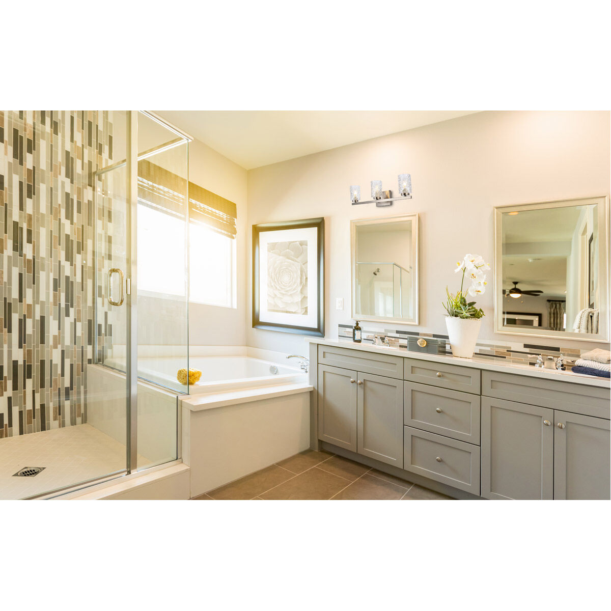 Cassie 3 Light 24 inch Stain Nickel Bath Sconce Wall Light