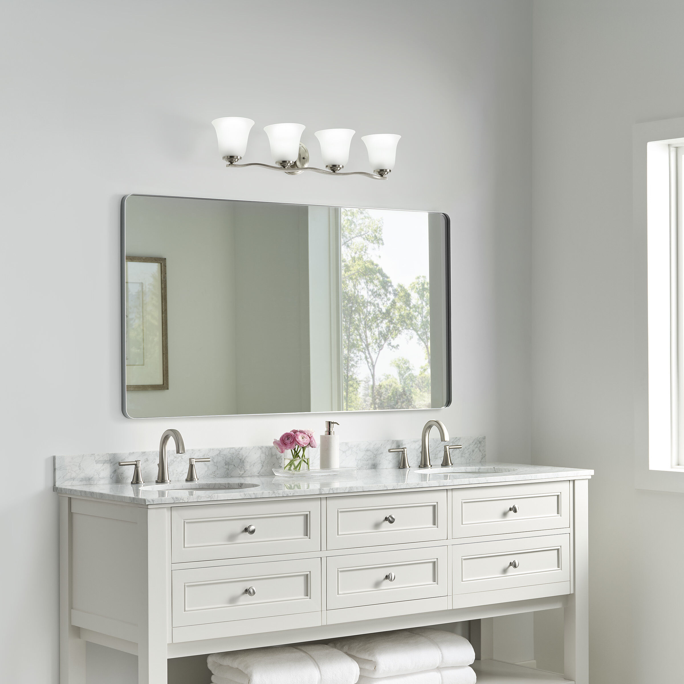 Emmons 4 Light 31.88 inch Brushed Nickel Bath Vanity Wall Sconce Wall Light