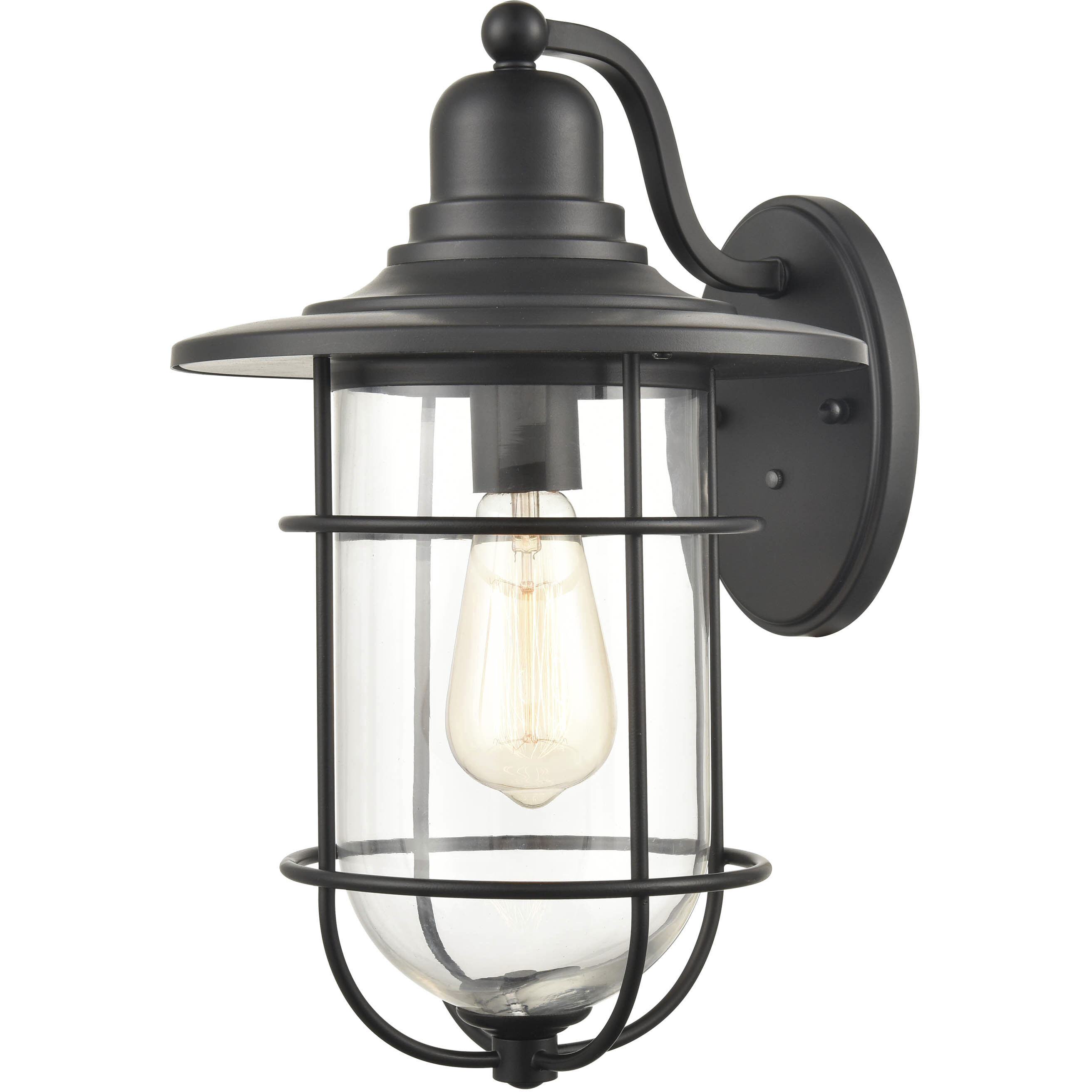 Milltown 1 Light 13.75 inch Powder Coated Black Outdoor Wall Sconce