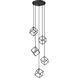 Vertical 5 Light 20.5 inch Matte Black and Brushed Nickel Chandelier Ceiling Light