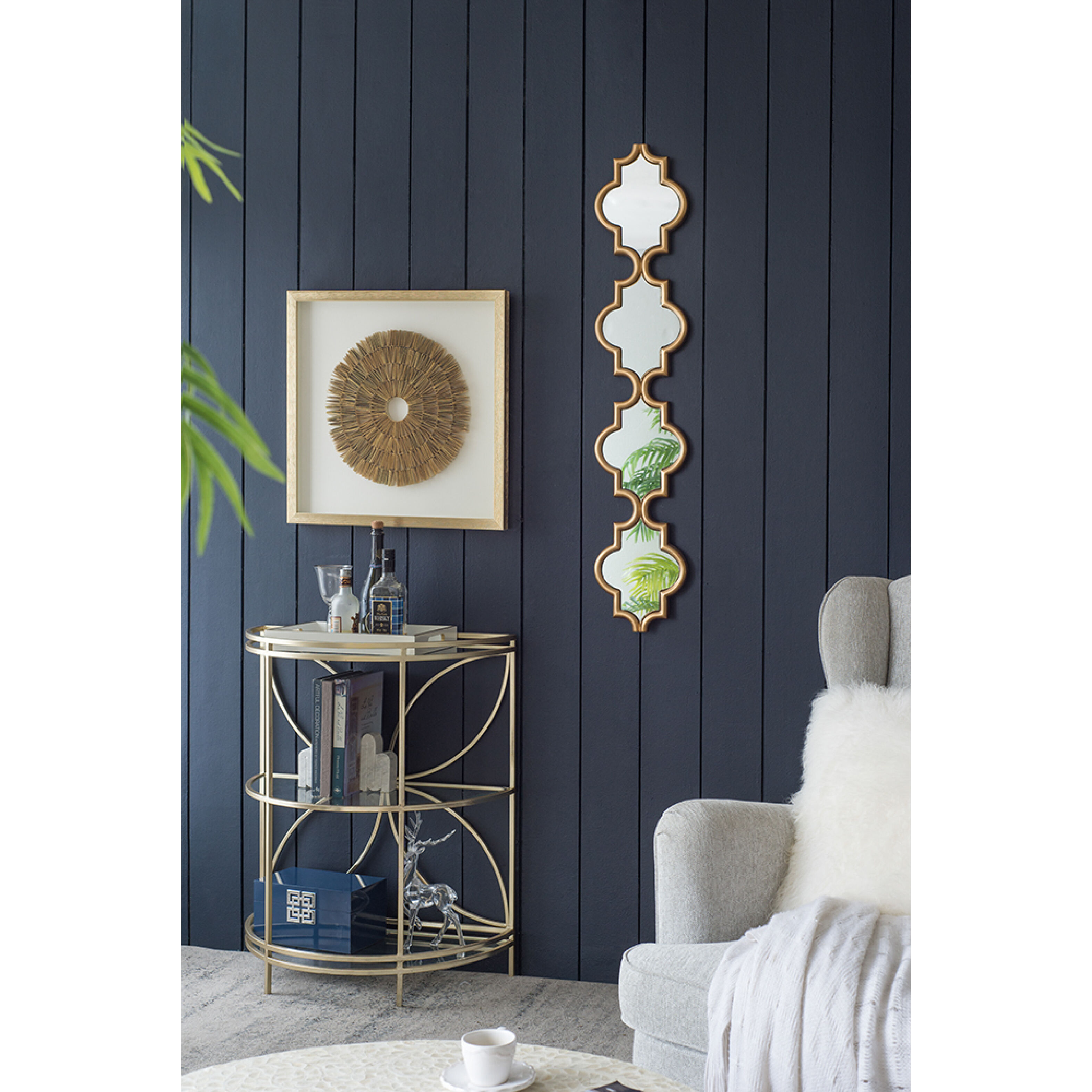 Madlyn 47 X 9.4 inch Gold Wall Mirror