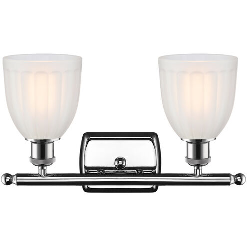 Ballston Brookfield LED 16 inch Polished Chrome Bath Vanity Light Wall Light in White Glass, Ballston