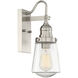 Macauley Outdoor Wall Lantern in Satin Nickel