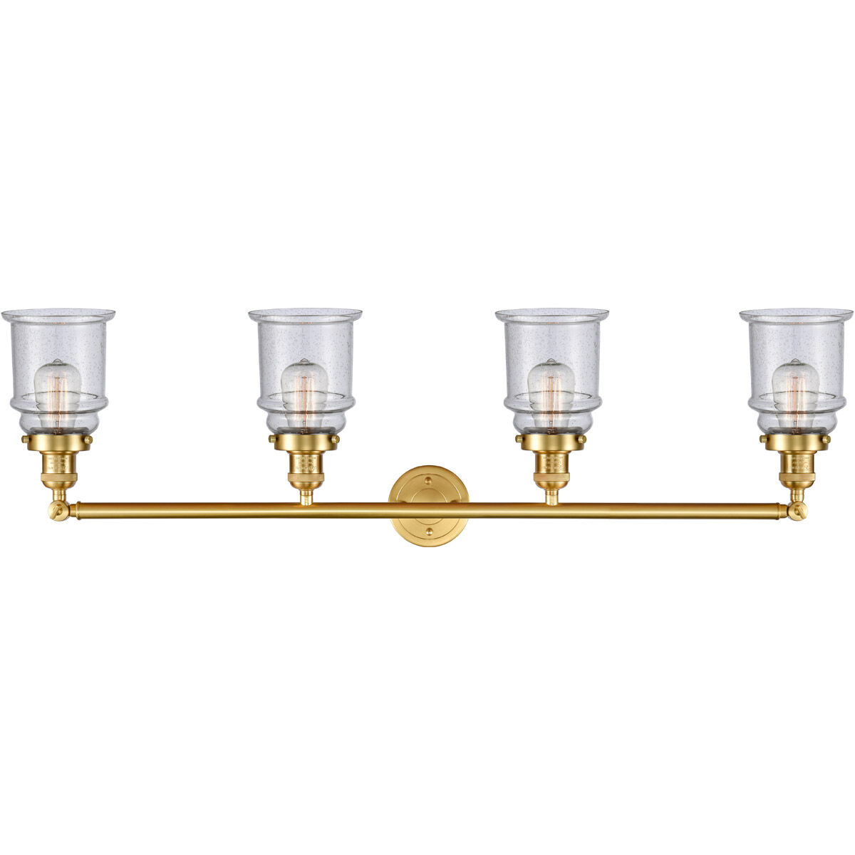 Franklin Restoration Canton LED 42 inch Satin Gold Bath Vanity Light Wall Light in Seedy Glass, Franklin Restoration
