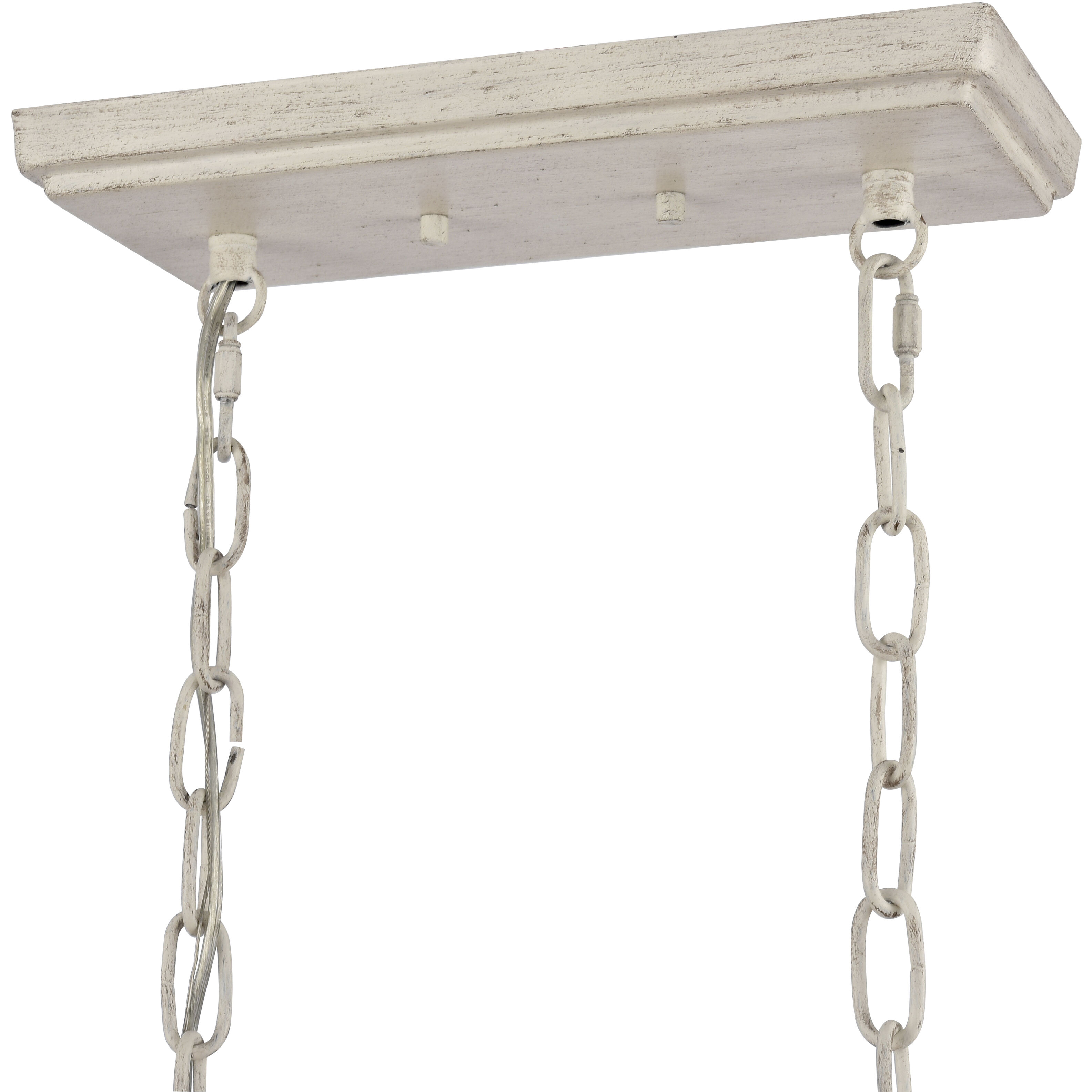 Joanie 6 Light 34 inch Antique White Linear Chandelier Ceiling Light