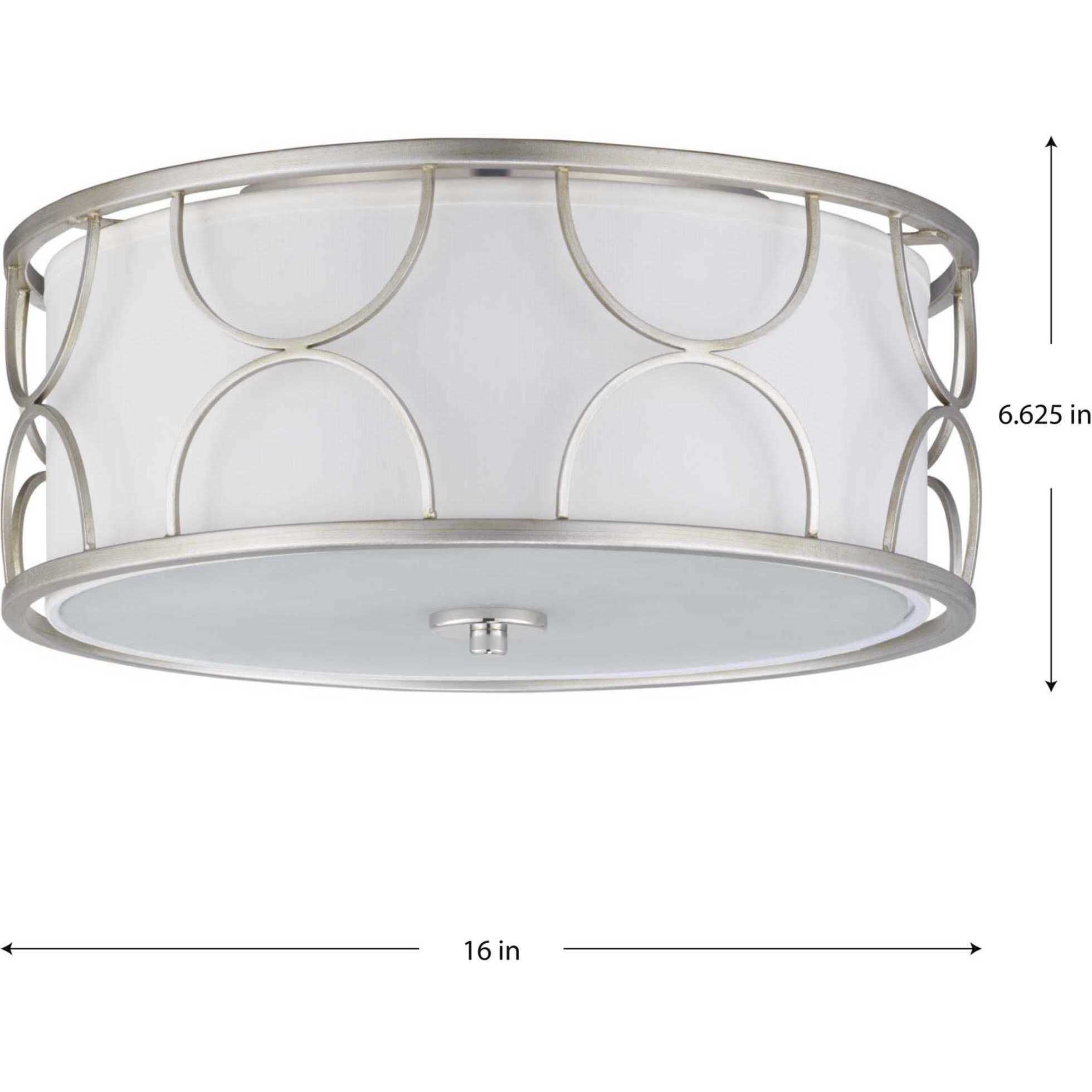 Landree 3 Light 16 inch Silver Ridge Flush Mount Ceiling Light