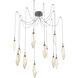 Rock Crystal LED 13.5 inch Graphite Swag Multi-Pendant Ceiling Light in 3000K LED, Chilled Amber