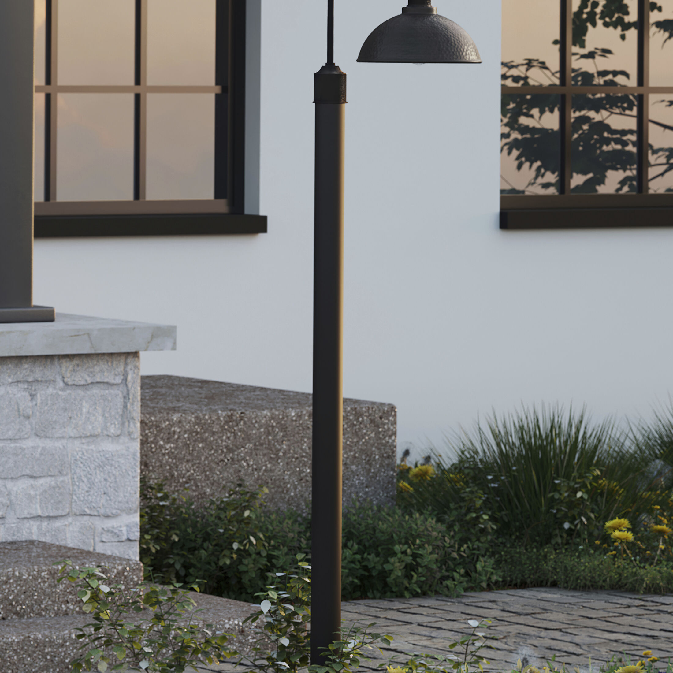 Englewood 1 Light 16 inch Antique Pewter Outdoor Post Lantern