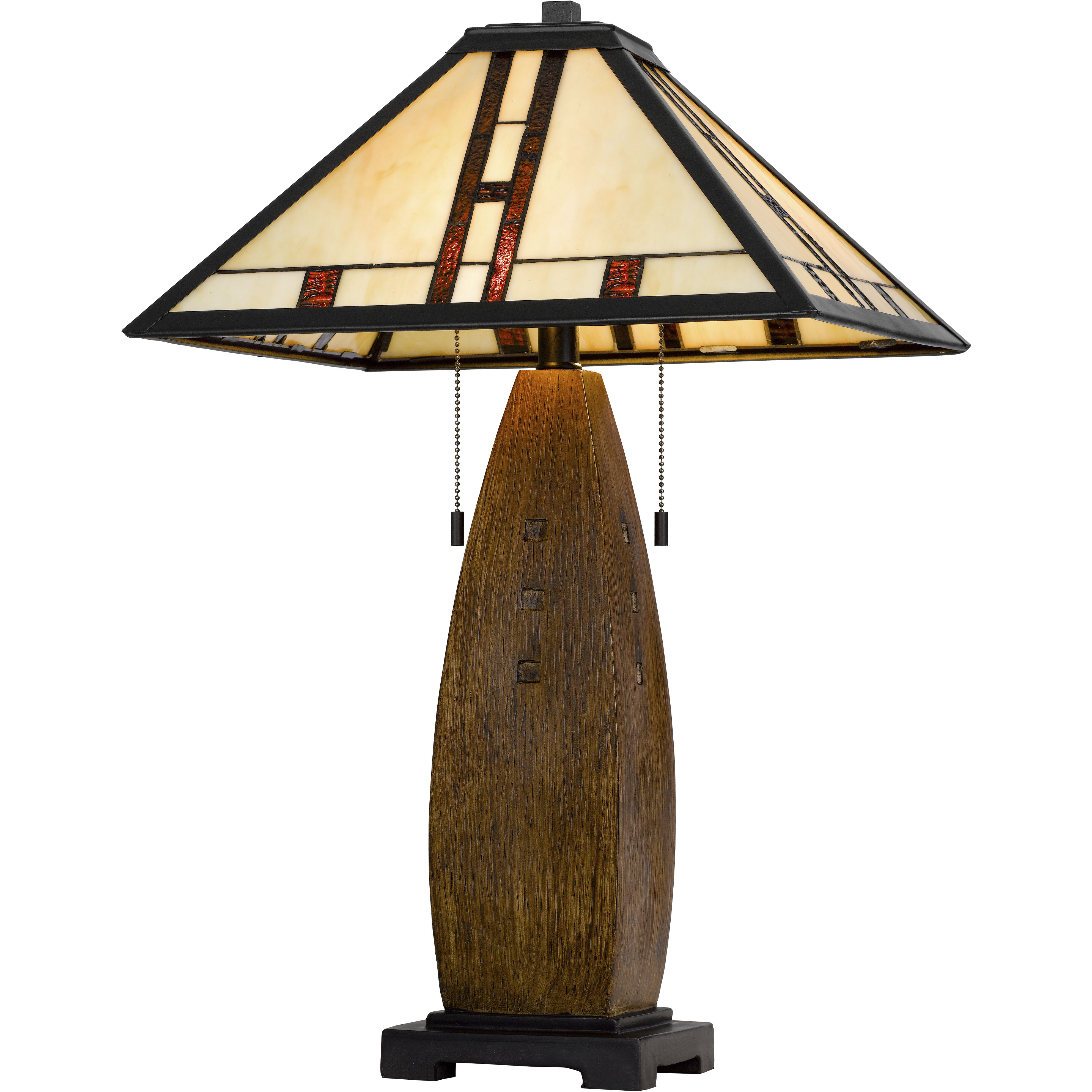 3106 Tiffany 26 inch 60.00 watt Oak Table Lamp Portable Light