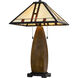 3106 Tiffany 26 inch 60.00 watt Oak Table Lamp Portable Light