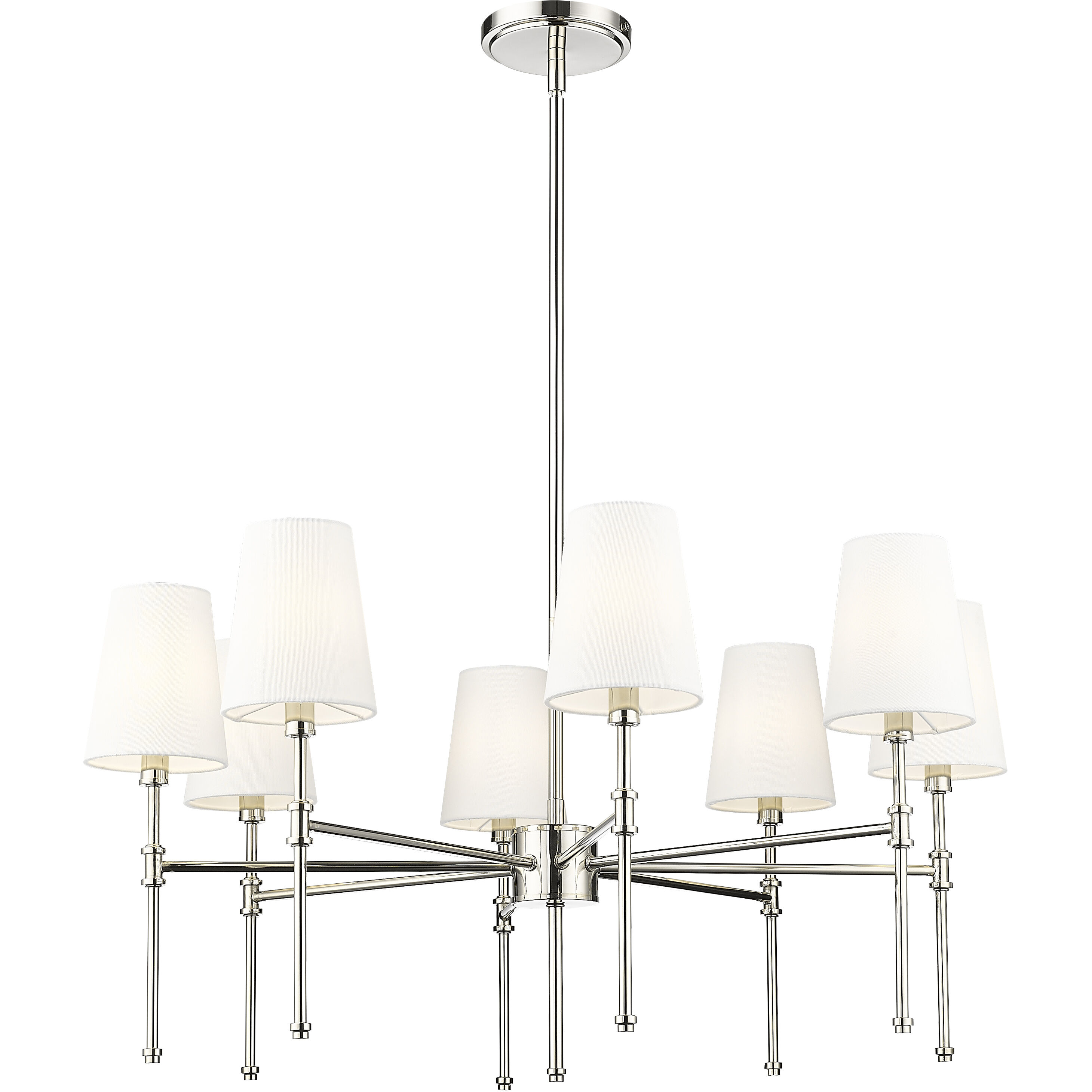 Adorra 8 Light 30 inch Polished Nickel Chandelier Ceiling Light