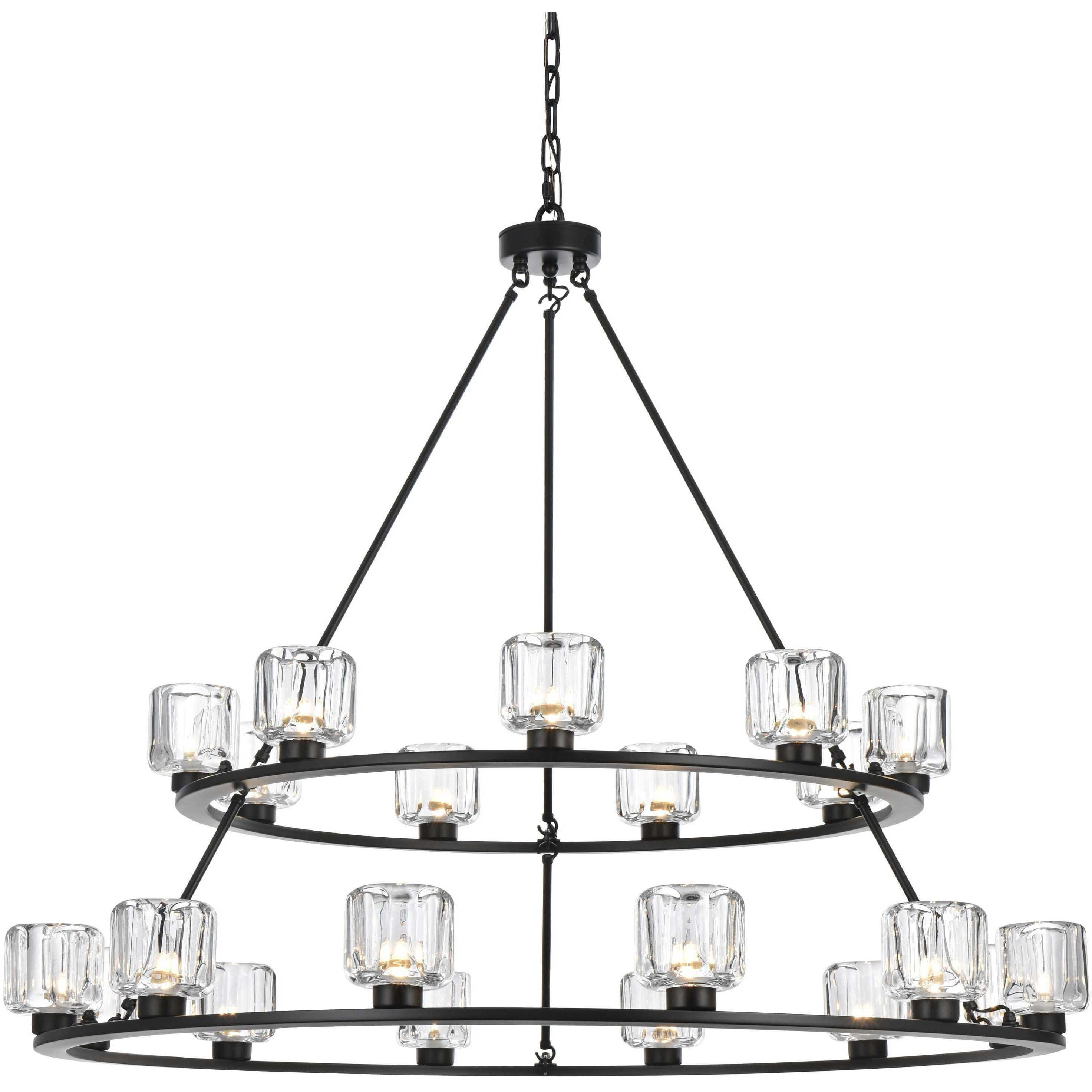 Cadence 21 Light 48 inch Black Chandelier Ceiling Light