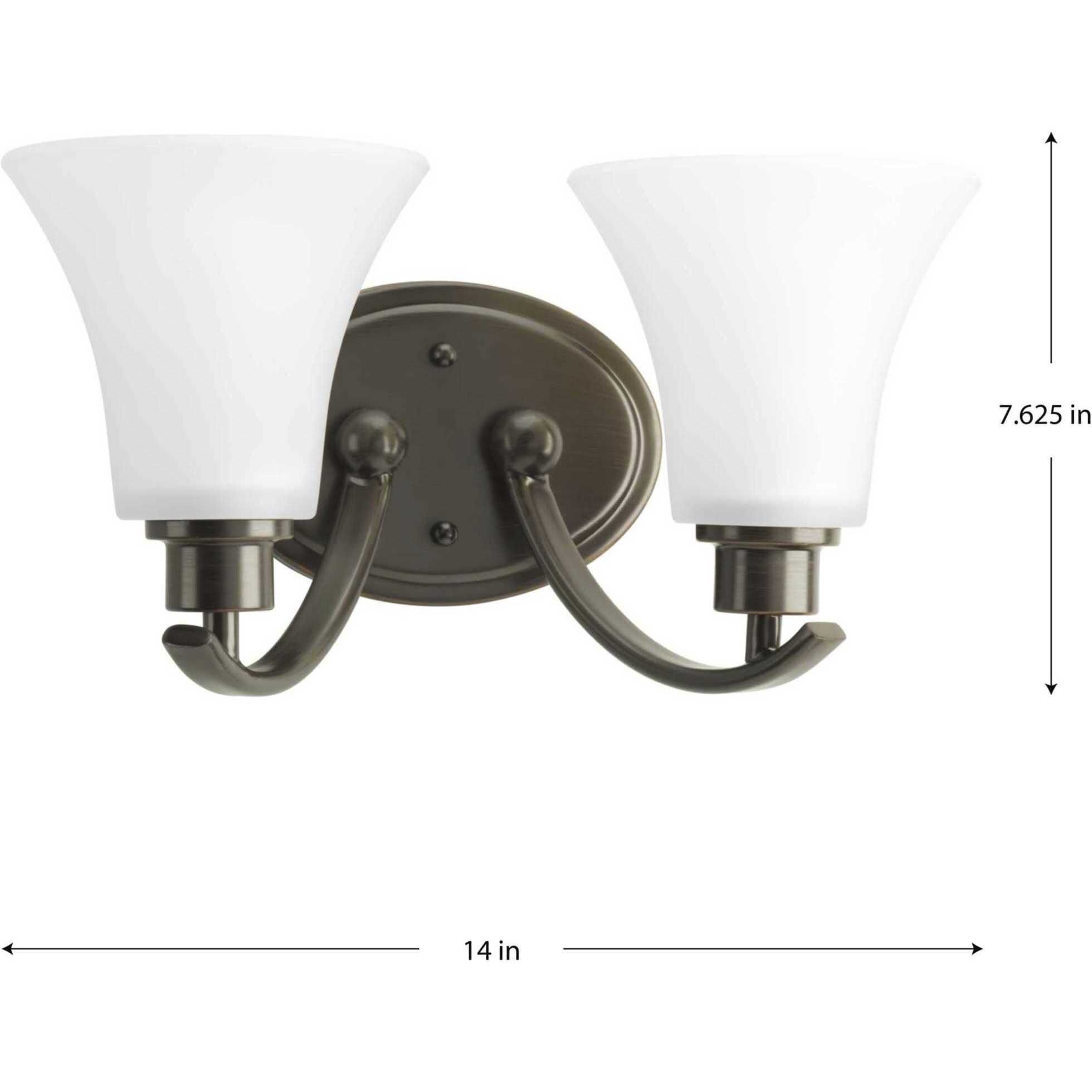 Joy 2 Light 14 inch Antique Bronze Bath Vanity Wall Light