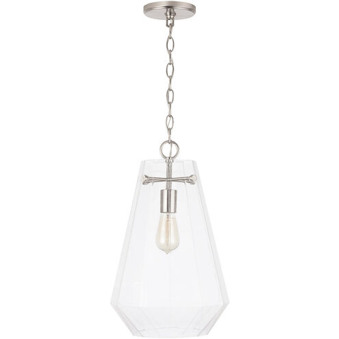 Capital Lighting Elijah 1 Light 11 inch Brushed Nickel Pendant Ceiling Light 338316BN - Open Box