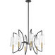Hanley 6 Light 32 inch Matte Black and Warm Brass Chandelier Ceiling Light
