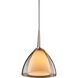 Rainbow 1 Light 4.5 inch Chrome Pendant Ceiling Light in Smoky Glass