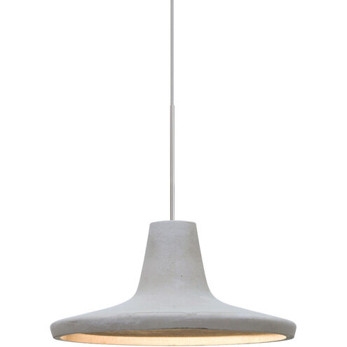 Modus LED Satin Nickel Cord Pendant Ceiling Light in Natural Concrete