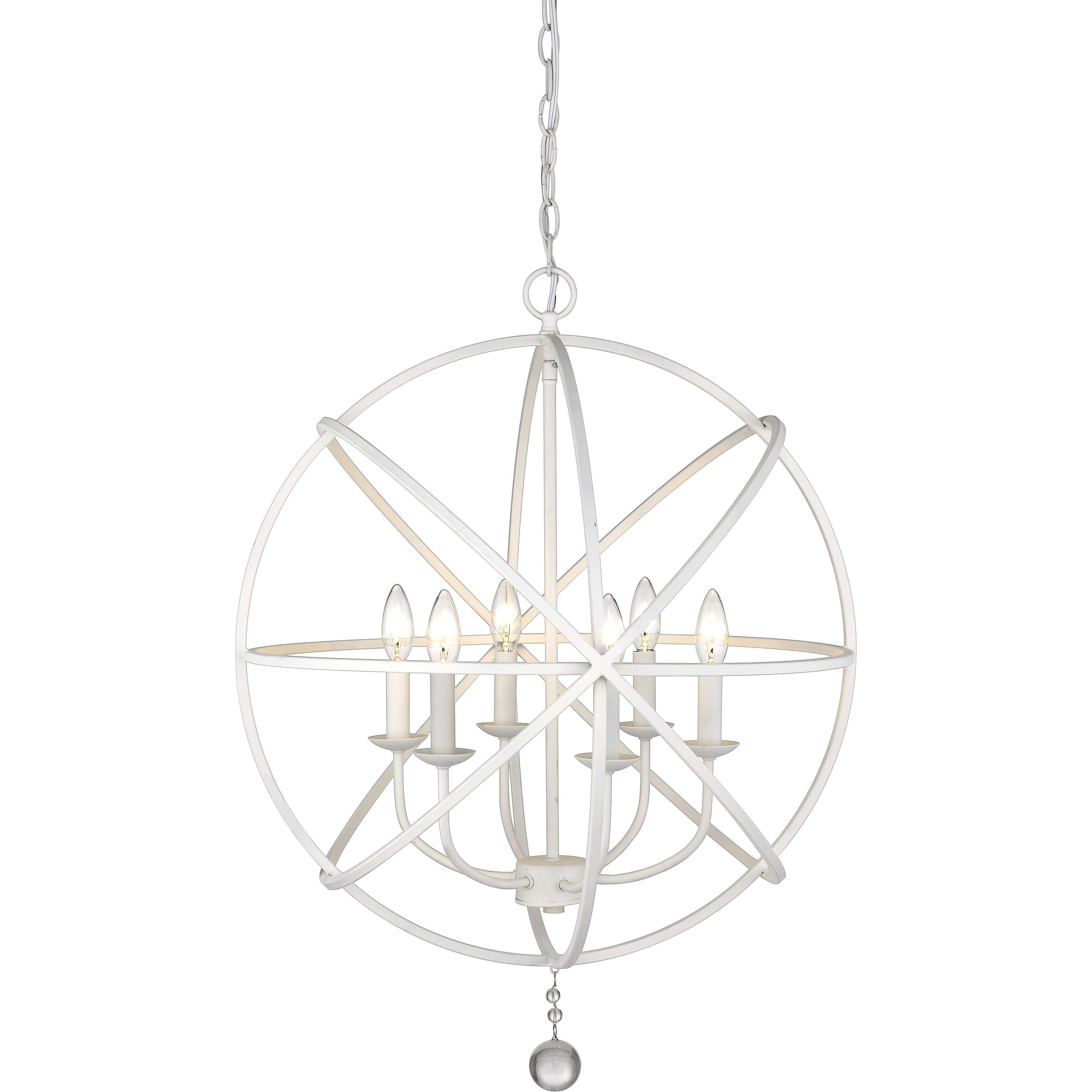 Tull 6 Light 24 inch Matte White Chandelier Ceiling Light