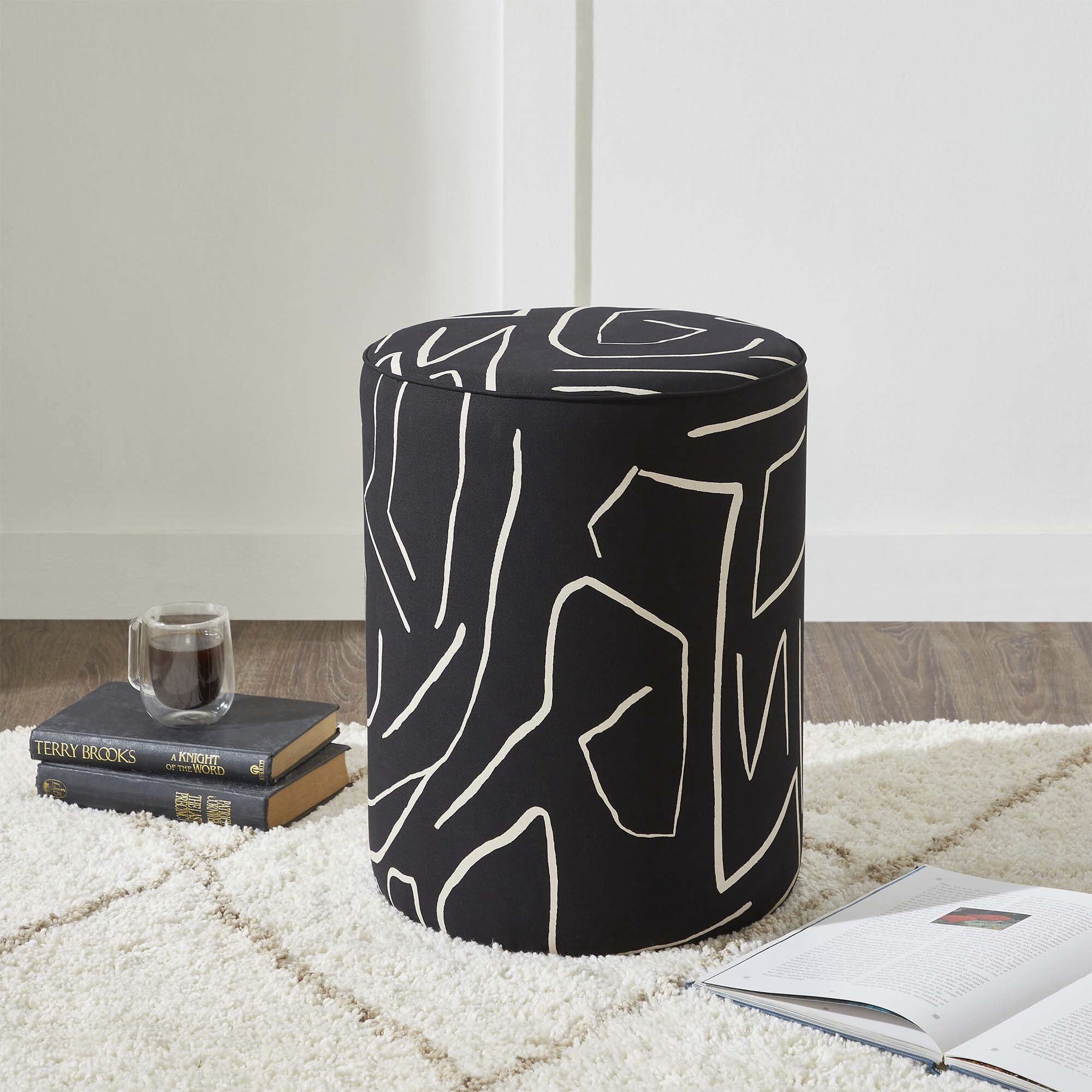 Artak 18 inch Black and White Stool