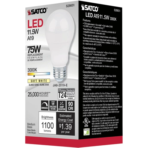 Lumos LED Medium 11.50 watt 120 3000K Light Bulb