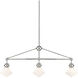 Rycroft 3 Light 43 inch Polished Nickel/White Linear Chandelier Ceiling Light, Rectangular