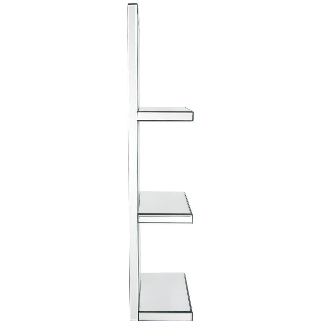Triplex 14 inch Clear Mirrored Wall Shelf