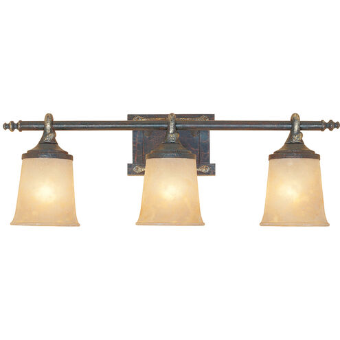 Austin 3 Light 28 inch Weathered Saddle Bath Bar Wall Light
