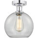 Edison Athens 1 Light 8 inch Polished Chrome Semi-Flush Mount Ceiling Light in Clear Glass