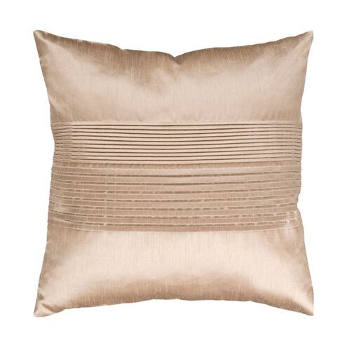 Solid Pleated 18 X 18 inch Tan Pillow Kit, Square