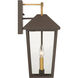 Bayra 2 Light 17 inch Painted Legacy Brass and Dark Bronze Outdoor Wall Lantern
