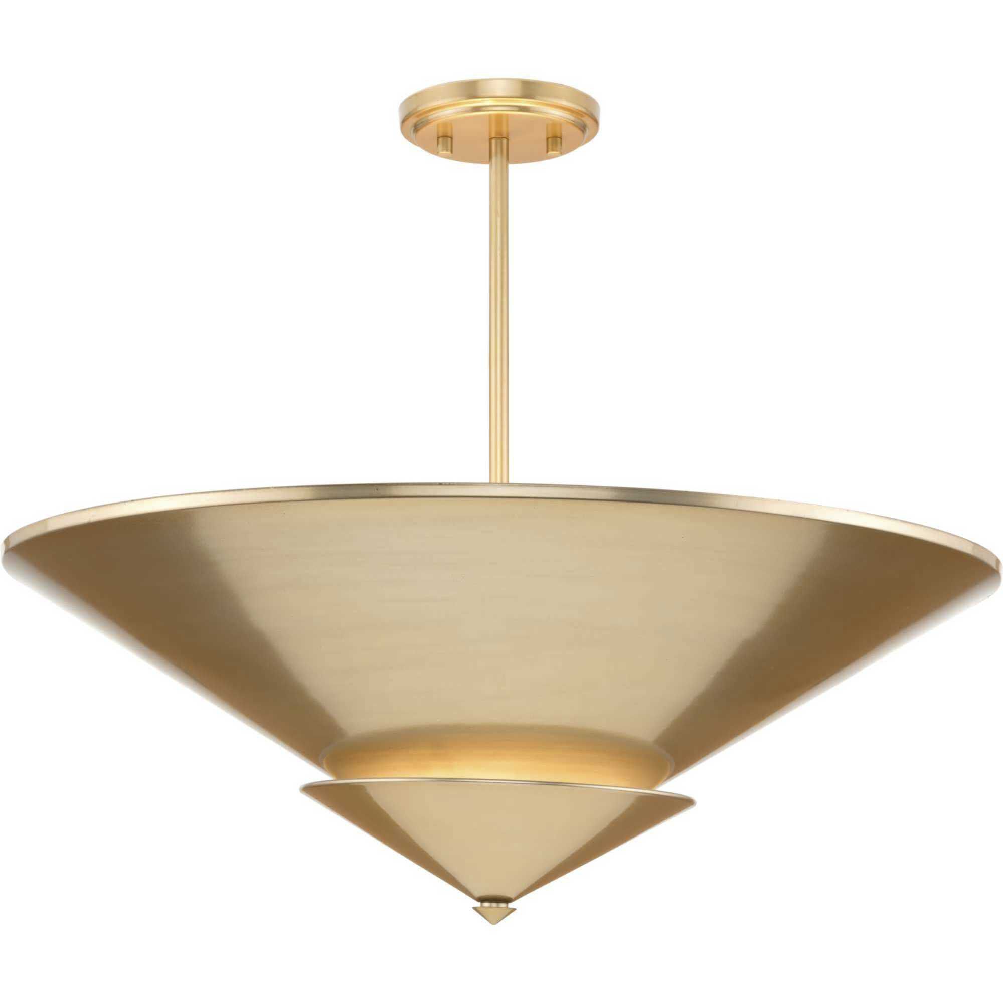 Pinellas 4 Light 25 inch Soft Gold Semi-Flush Mount Ceiling Light, Design Series