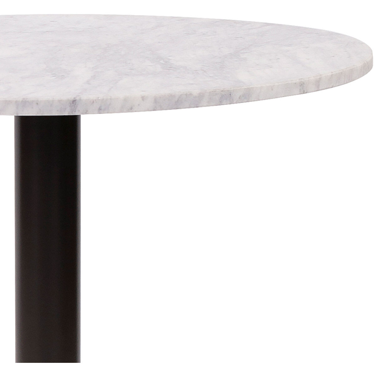 Micca Club Polished Silver with White Marble Bistro Table