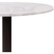 Micca Club Polished Silver with White Marble Bistro Table