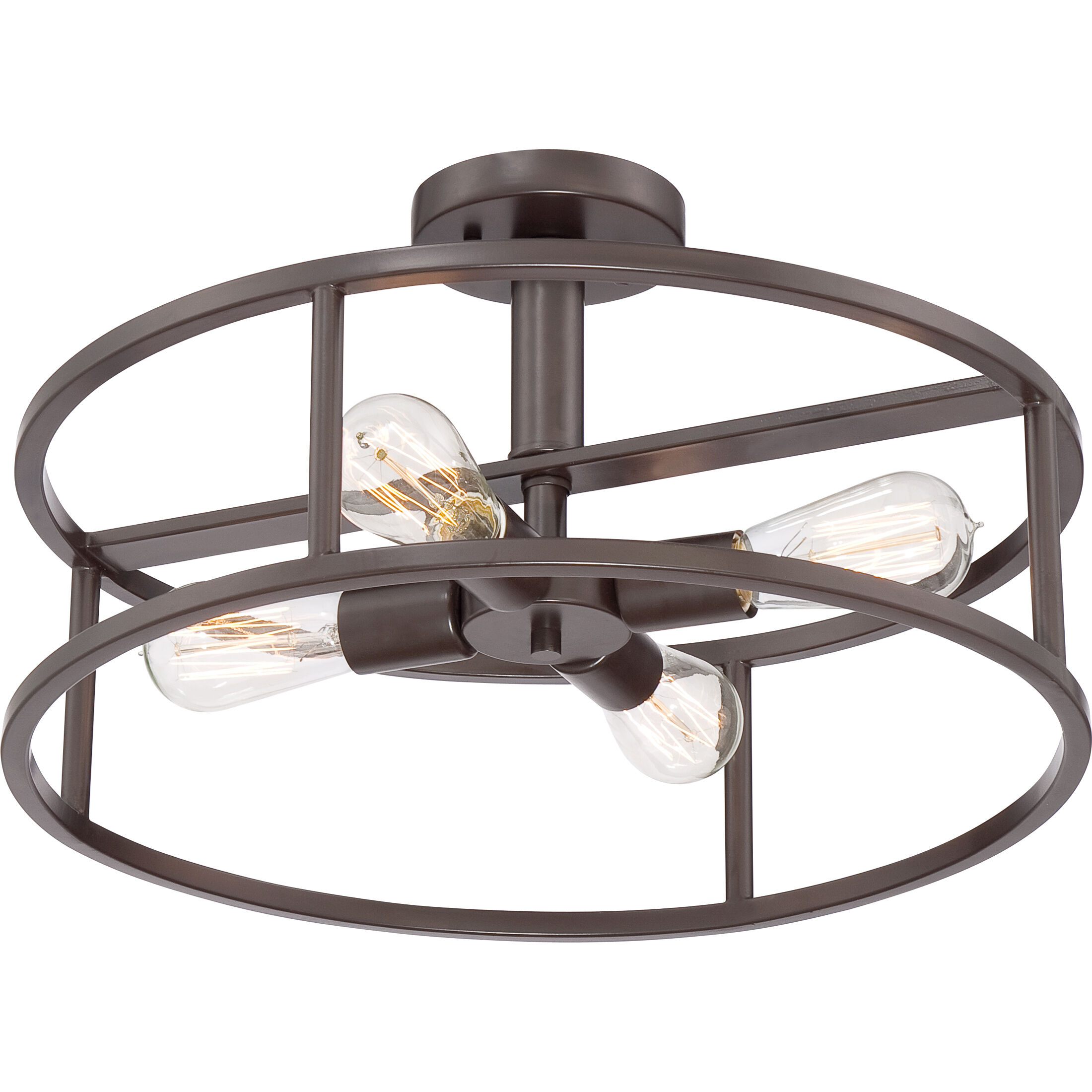 New Harbor 4 Light 18 inch Western Bronze Semi-Flush Mount Ceiling Light