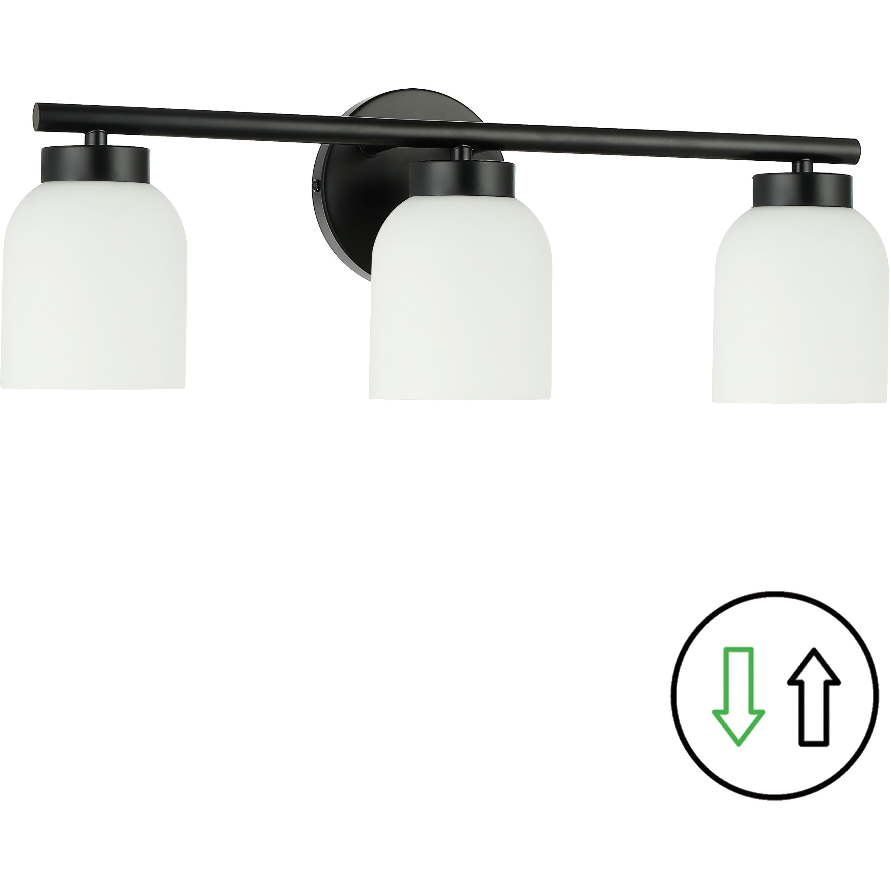 Vonda 3 Light 21 inch Matte Black Vanity Light Wall Light