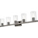 Clarion 5 Light 42 inch Black Chrome Vanity Sconce Wall Light