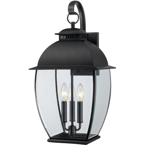 Bain 3 Light 22 inch Mystic Black Outdoor Wall Lantern