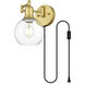 Caspian 1 Light 6 inch Brass Plug In Wall Sconce Wall Light