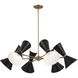 Phix LED 38.75 inch Champagne Bronze with Black Chandelier Ceiling Light