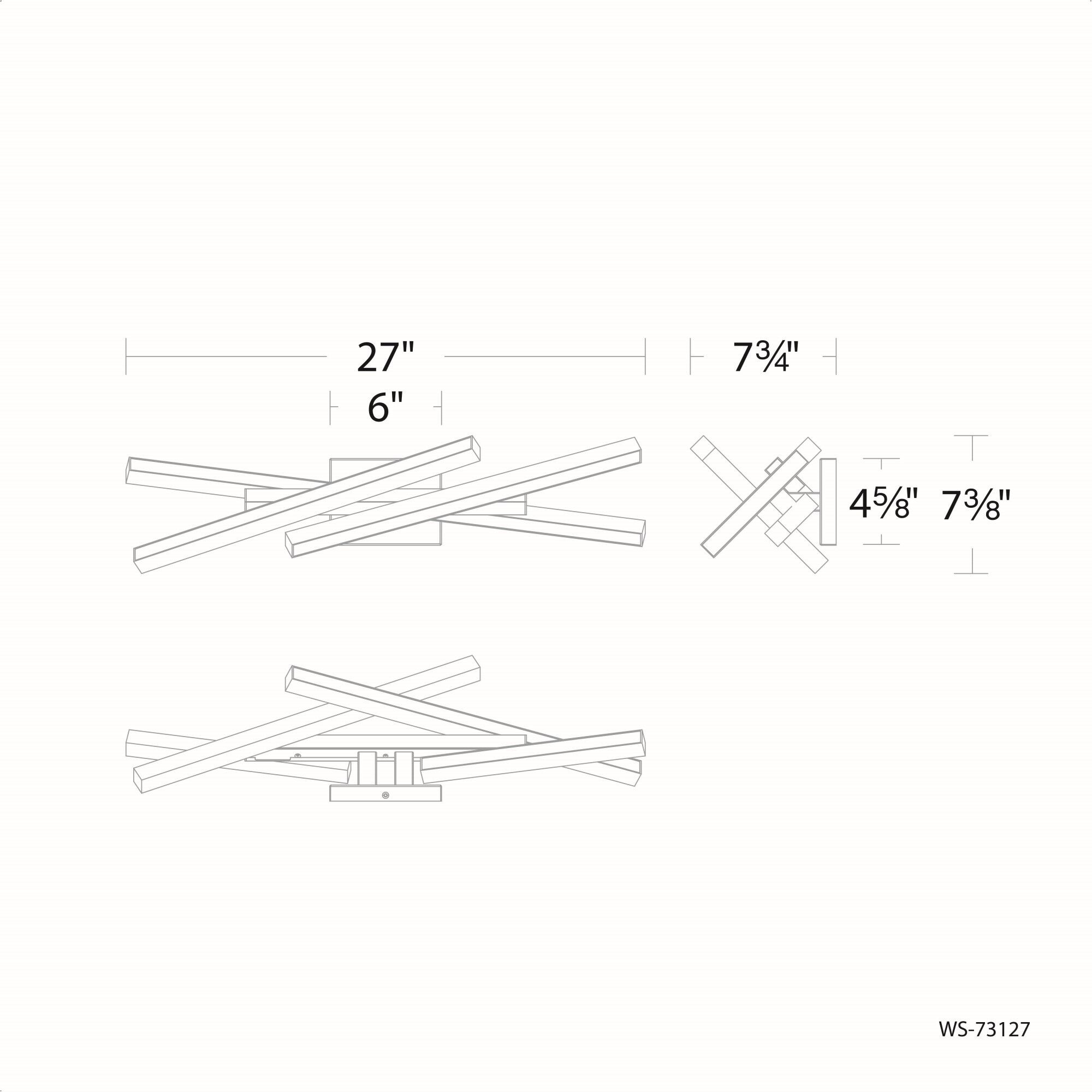 Parallax LED 27 inch Black Bath Vanity & Wall Light in 2700K, dweLED